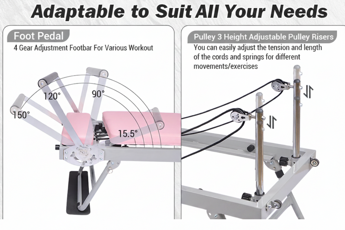 NATICORE Foldable Pilates Reformer – Home Gym Pro Machine