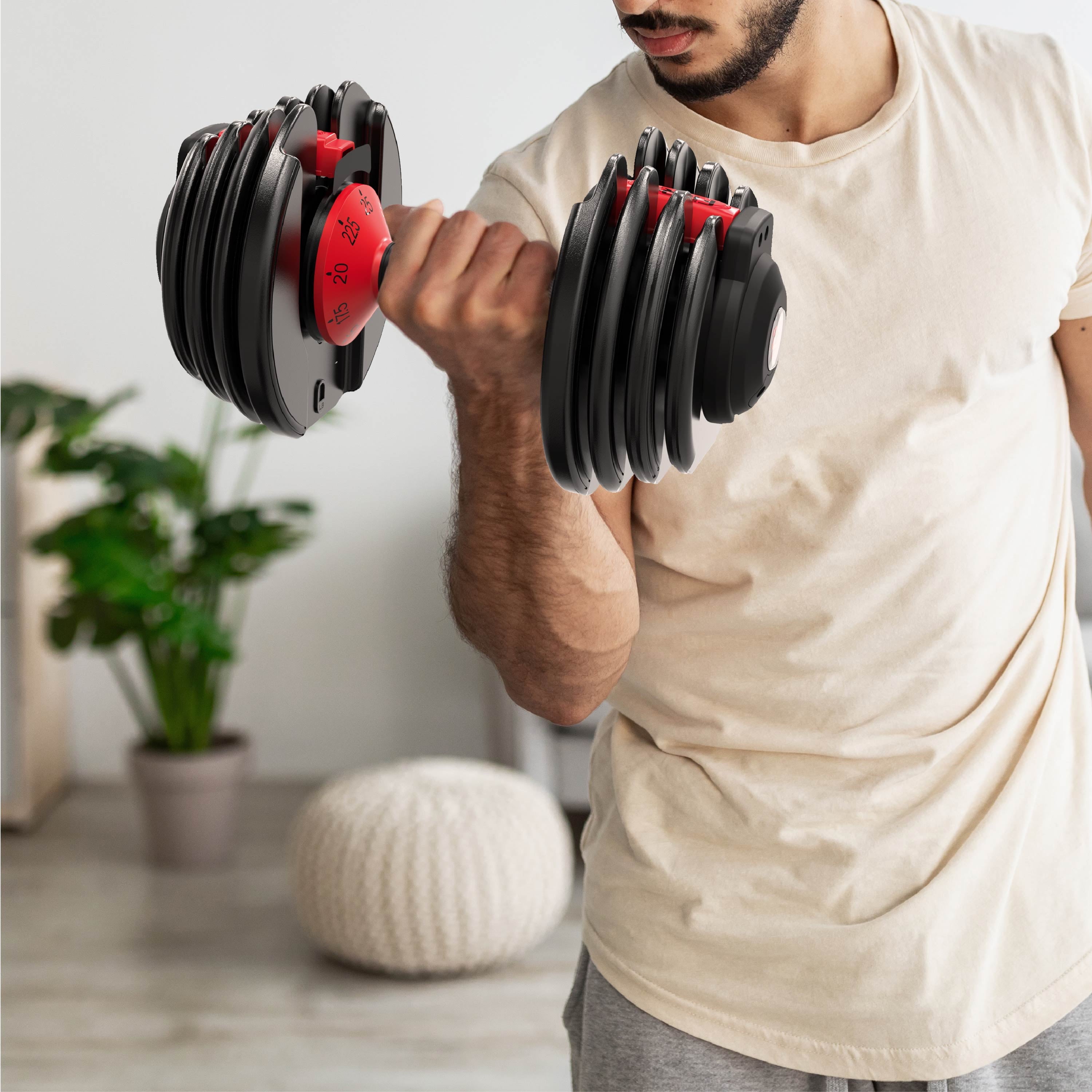 NATICORE 25lb adjustable dumbbells 9-in-1 smartbell home gym