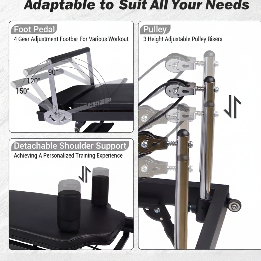 NATICORE Foldable Pilates Reformer – Home Gym Pro Machine