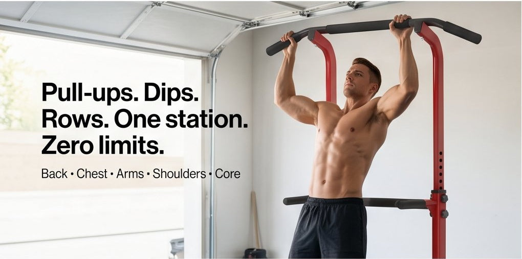 NATICORE Fitness Power Tower – Adjustable Pull-Up & Dip Bar