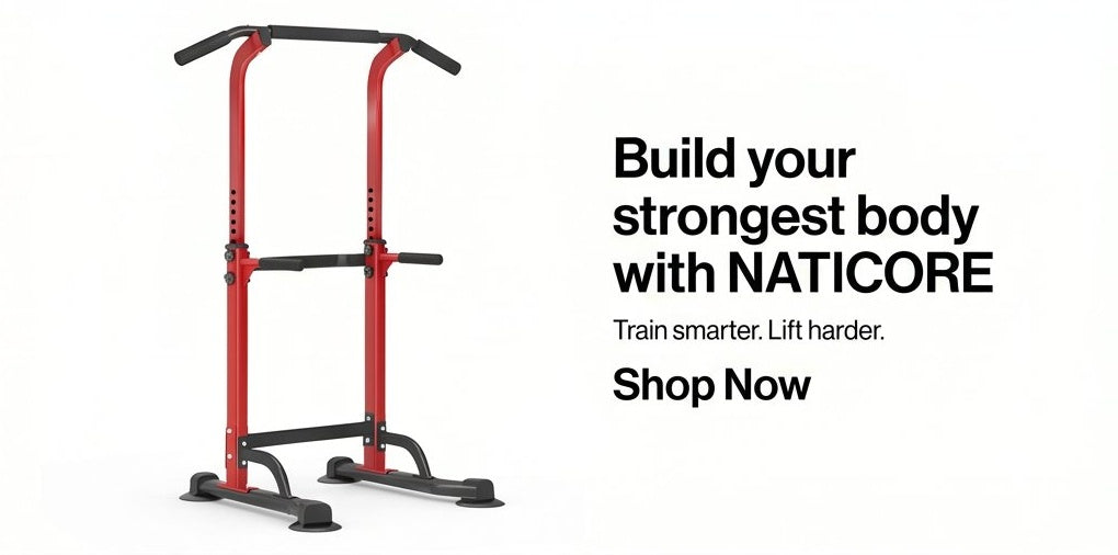 NATICORE Fitness Power Tower – Adjustable Pull-Up & Dip Bar