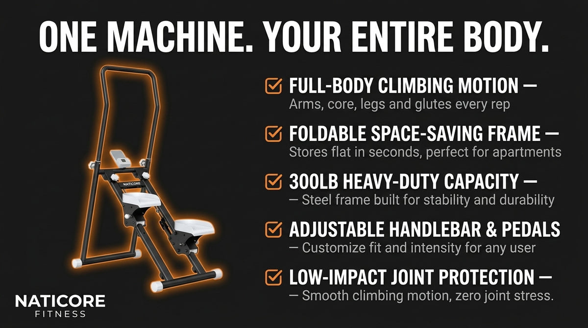 NATICORE ClimbFit Stair Stepper — Folding Climber