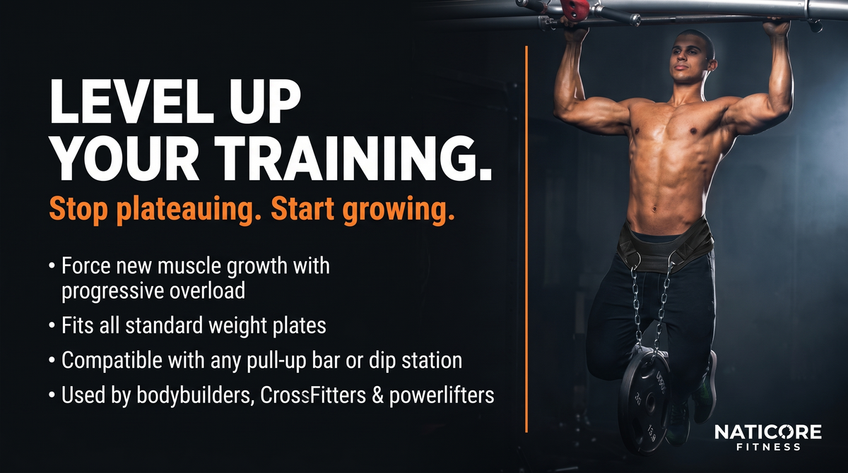 NATICORE Dip Belt — Heavy Duty Weighted Chain Belt for Pull-Ups, Dips & Strength Training