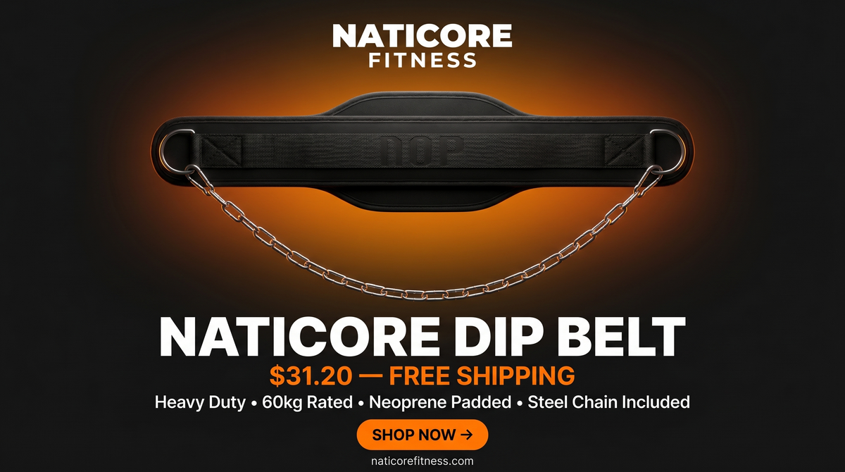 NATICORE Dip Belt — Heavy Duty Weighted Chain Belt for Pull-Ups, Dips & Strength Training