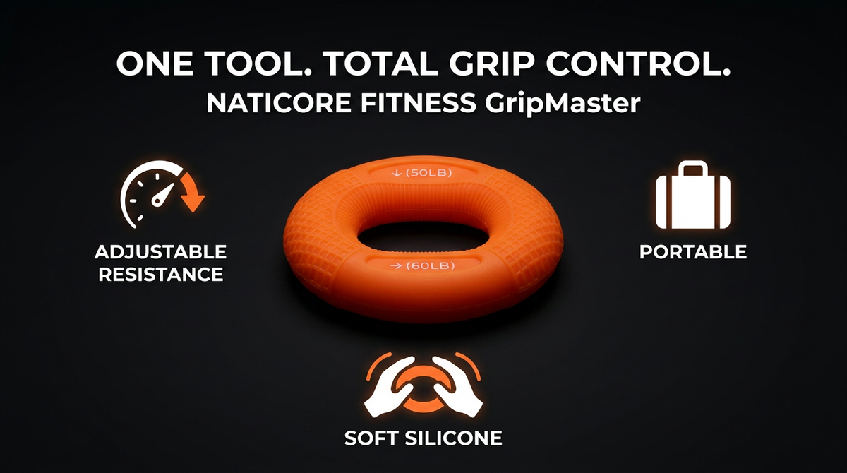 NATICORE Fitness GripMaster Adjustable Hand & Forearm Trainer