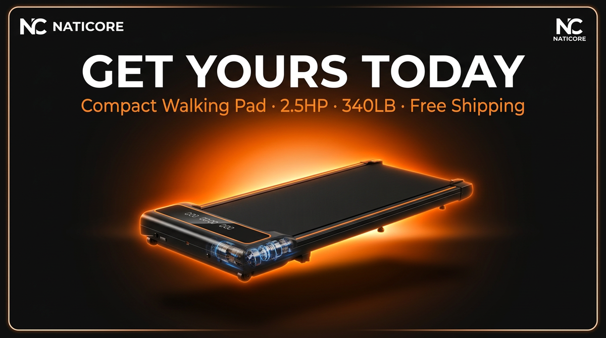 Compact Under Desk Walking Pad 2.5HP 340LB | NATICORE