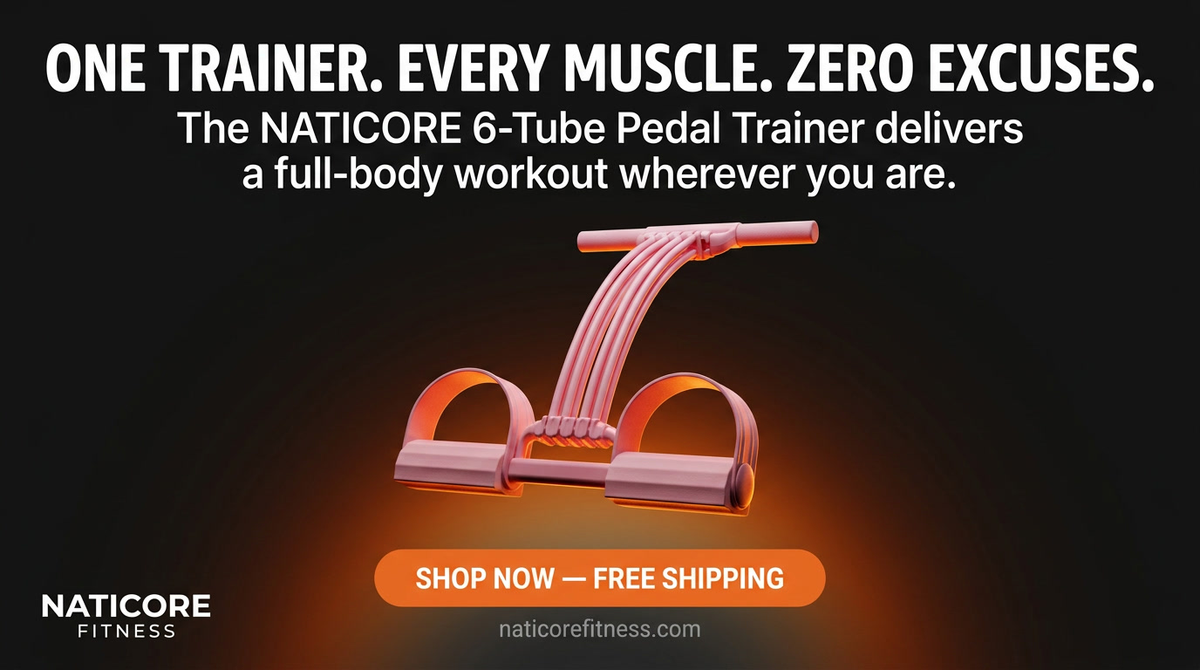 NATICORE 6-Tube Pedal Resistance Trainer — Full Body