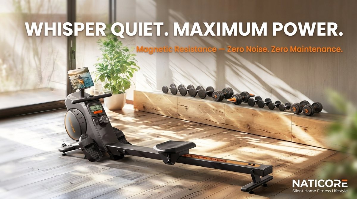 Magnetic Rowing Machine 16-Level 350LB Bluetooth | NATICORE