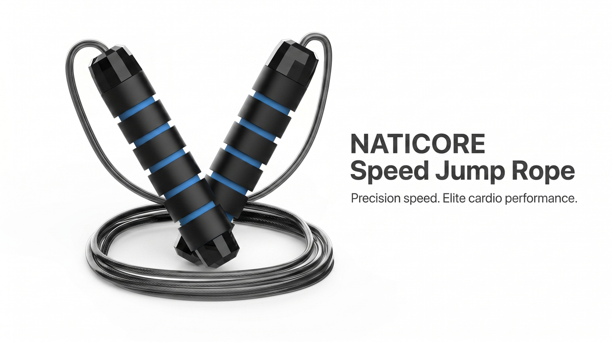 NATICORE Speed Jump Rope — Adjustable Steel Wire Skipping Rope for Cardio, HIIT & Boxing