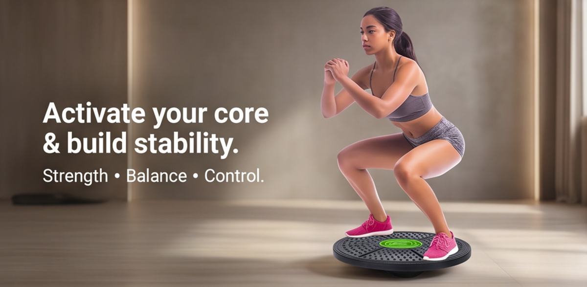 NATICORE Fitness BalancePro Yoga Stability Board – 360° Balance Trainer for Core, Stability & Flexibility