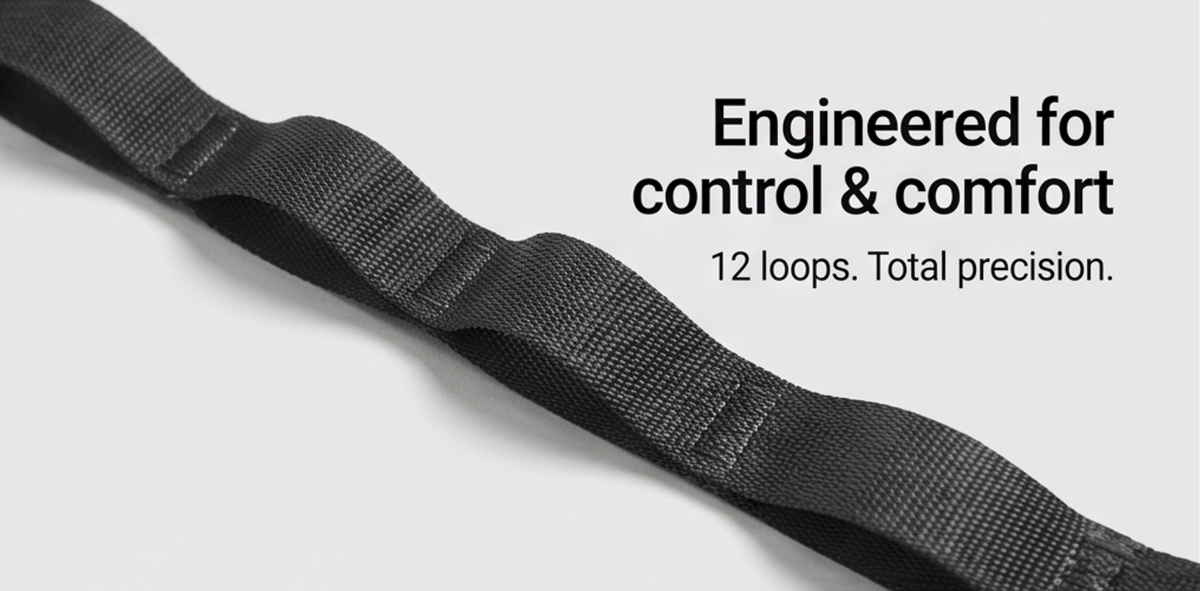 NATICORE Fitness FlexLoop Yoga & Stretching Strap with 12 Loops