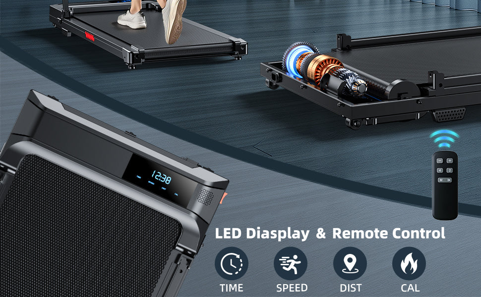 NATICORE Folding Walking Pad 3-in-1 Compact Treadmill for Home & Office