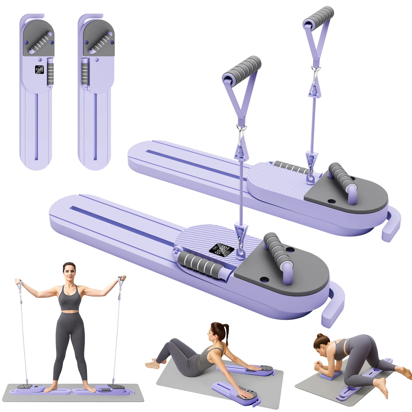 NatiCore Portable Pilates Reformer Board – Full Body Trainer