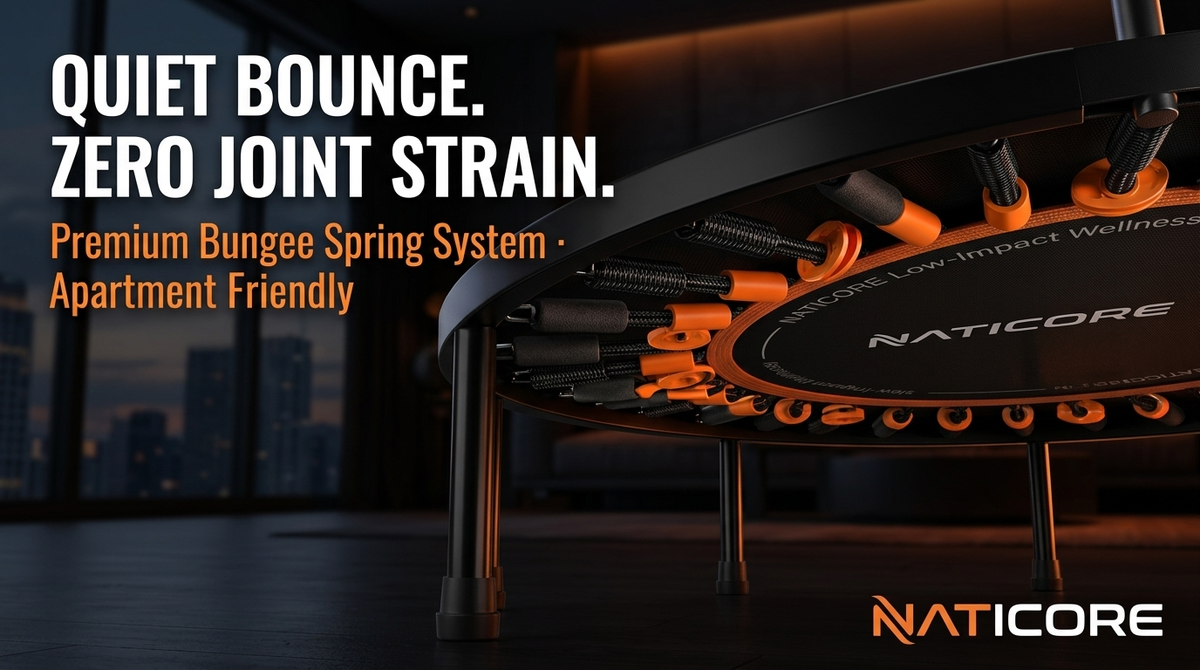 Foldable Fitness Trampoline 400LB Adjustable Handle | NATICORE