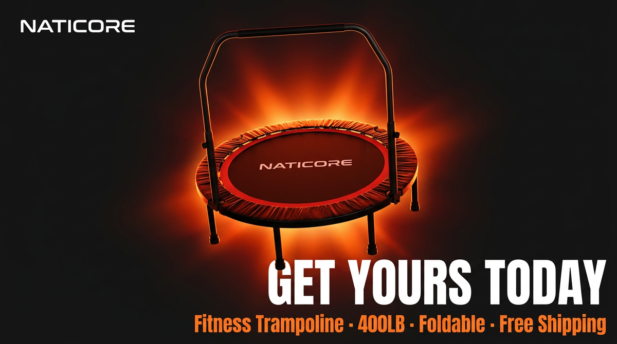 Foldable Fitness Trampoline 400LB Adjustable Handle | NATICORE