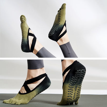 Yoga Socks for Women with Grips Grippy Yoga Socks for Women Men Non-Slip Full Toe Sticky Grip Accessories for Yoga, Barre, Pilates, Dance, Ballet