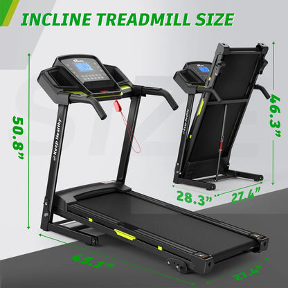 NATICORE Folding Treadmill for Home & Office – Manual Incline, 300LB+ Capacity, LCD Display, Space-Saving Running Machine