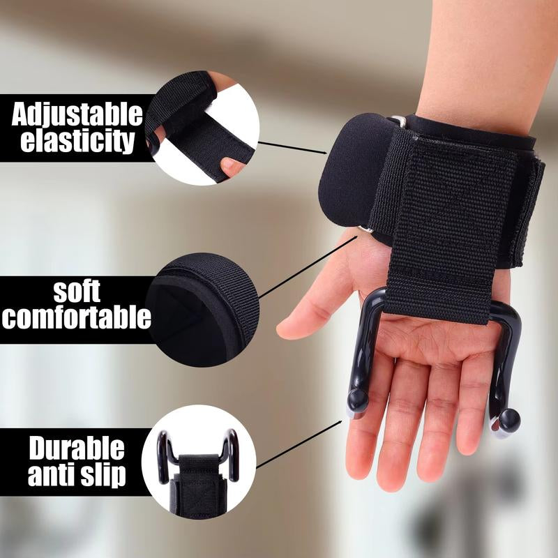 Weight Lifting Hooks Weight Lifting Grips Heavy Duty Deadlift Straps Pull up Straps Adjustable Powerlifting Support Hooks Straps for Gym Workout #TOP PICKS