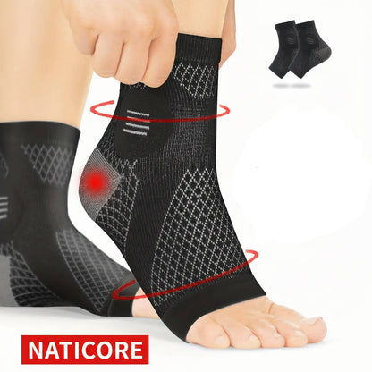 1Pair Ankle Compression Socks,Compression Foot Sleeves with Arch and Ankle Support,Open-Toe Design Neuropathy Socks