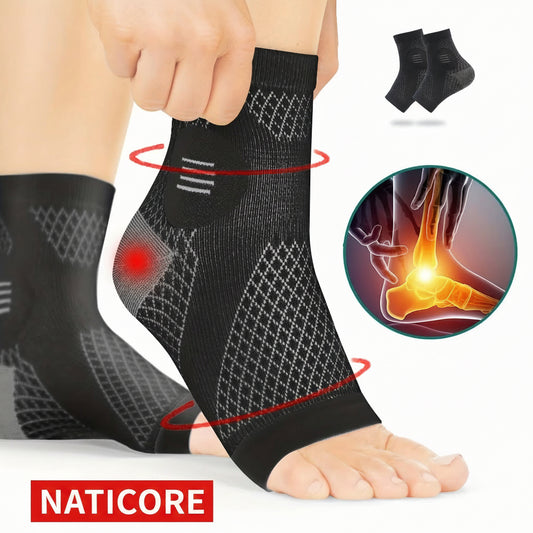 1Pair Ankle Compression Socks,Compression Foot Sleeves with Arch and Ankle Support,Open-Toe Design Neuropathy Socks