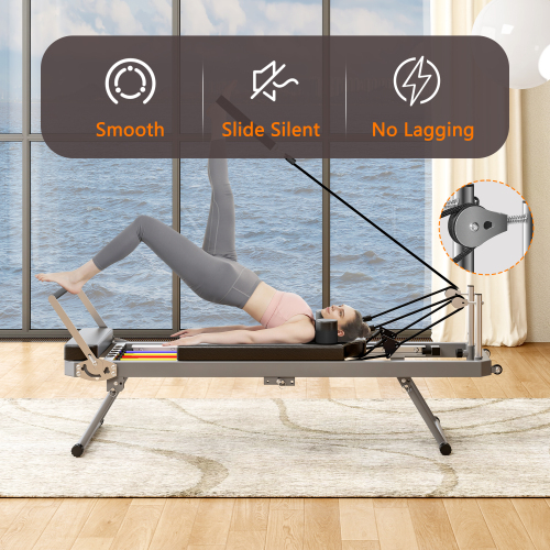 NATICORE Pilates Core Bed, Foldable Home High Quality, Yoga Studio Same Commercial Fitness Equipment, Black