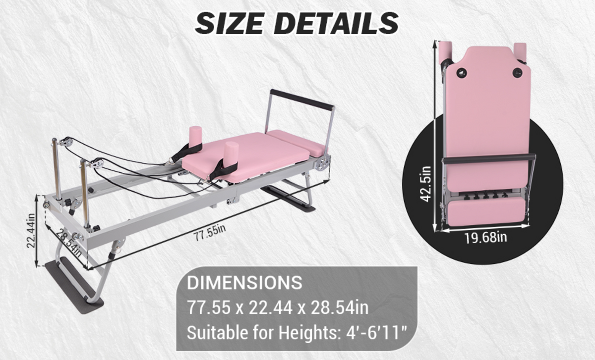 NATICORE Foldable Pilates Reformer – Home Gym Pro Machine