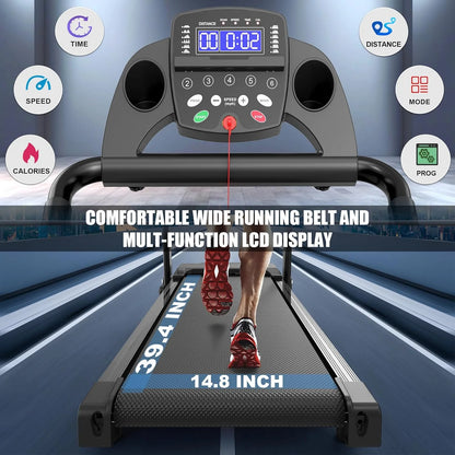 NATICORE Folding Treadmill for Home – 300LB Capacity, App Control, LED Display, Shock-Absorbing Walking Pad