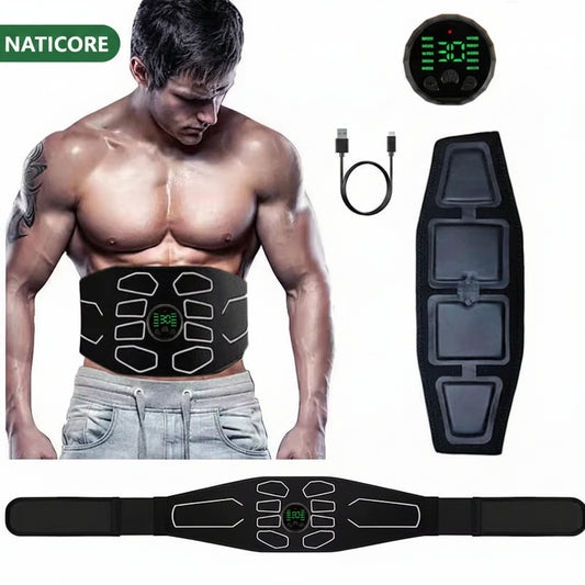 EMS Abdominal Toning Belt Electric Muscle Stimulation Muscle Toner Portable Fitness Massager Waist Trainer Body Slimming Shaping