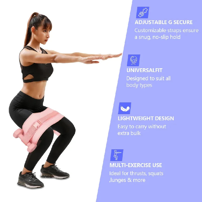 NatiCore Black Thrust Belt – for Dumbbells, Kettlebells, and Plates – Slip-Resistant Padding for Hip Protection – Perfect for Gym, Home, and On-The-Go Workouts