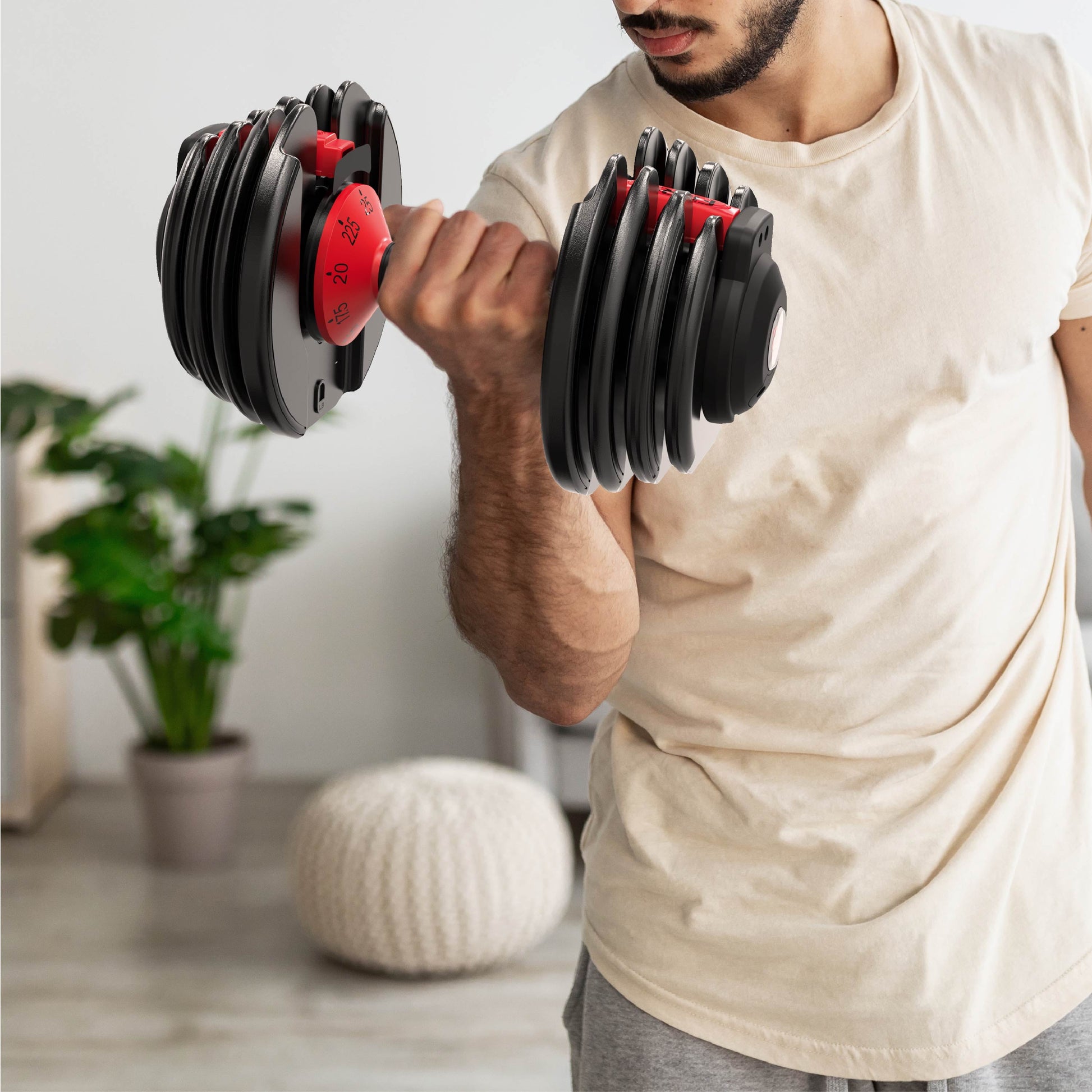 NATICORE 25lb adjustable dumbbells 9-in-1 smartbell home gym