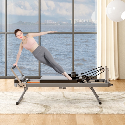 NATICORE Pilates Core Bed, Foldable Home High Quality, Yoga Studio Same Commercial Fitness Equipment, Black