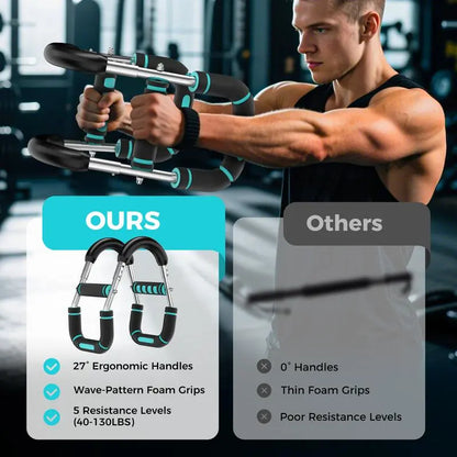 NATICORE Adjustable Power Twister Bar Arm Trainer, Chest & Arm Strength Training Equipment for Men, Portable Upper Body Workout Tool for Home Gym Fitness