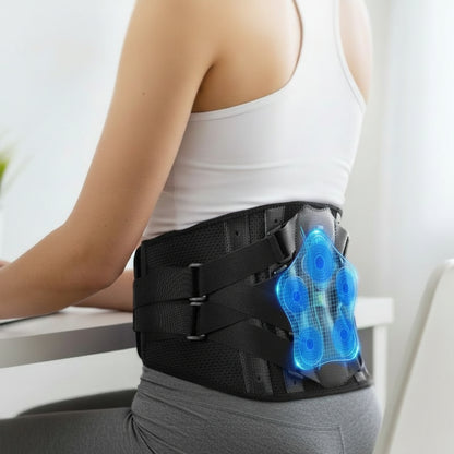 Fitomo Back Support Brace, Adjustable Lumbar Belt with Carbon Fiber Stays, Ultra-Thin Breathable Mesh, Lightweight & Comfortable for Posture, Lifting, and Sitting