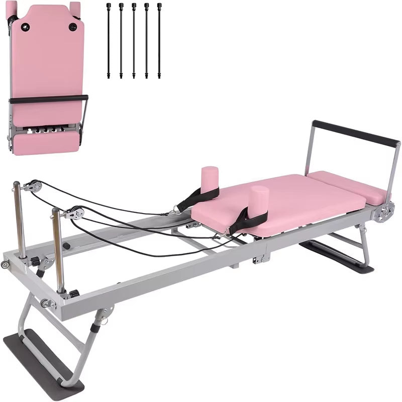 NatiCore Foldable Pilates Reformer – Home Gym Pro Machine