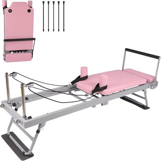 NatiCore Foldable Pilates Reformer – Home Gym Pro Machine