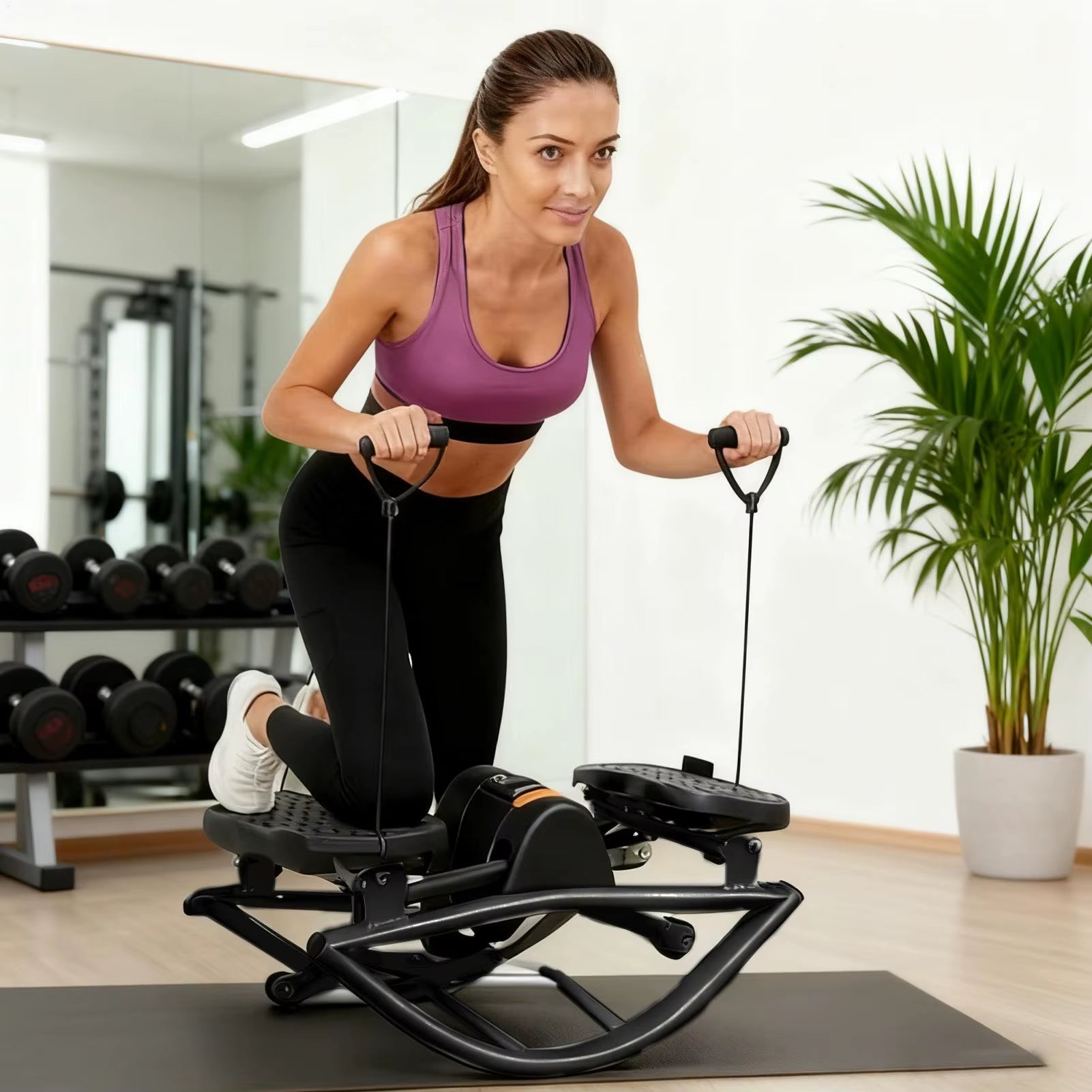 Rock Stepper Exercise Equipment Portable Silent Lateral Stepper Machine for Home Apartment Dorm Office Gym Legs Abs Glutes Women