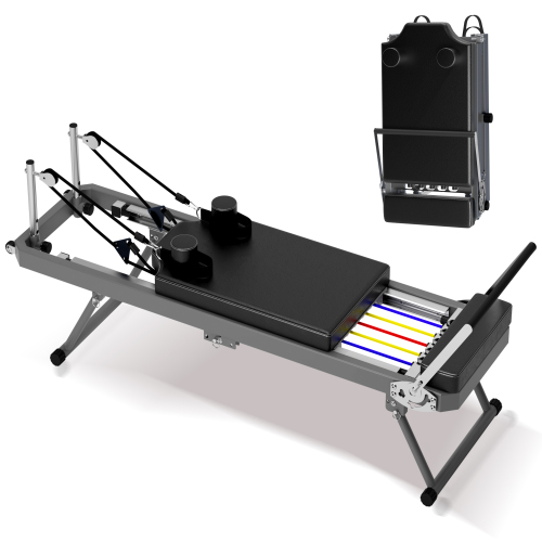 NATICORE Pilates Core Bed, Foldable Home High Quality, Yoga Studio Same Commercial Fitness Equipment, Black