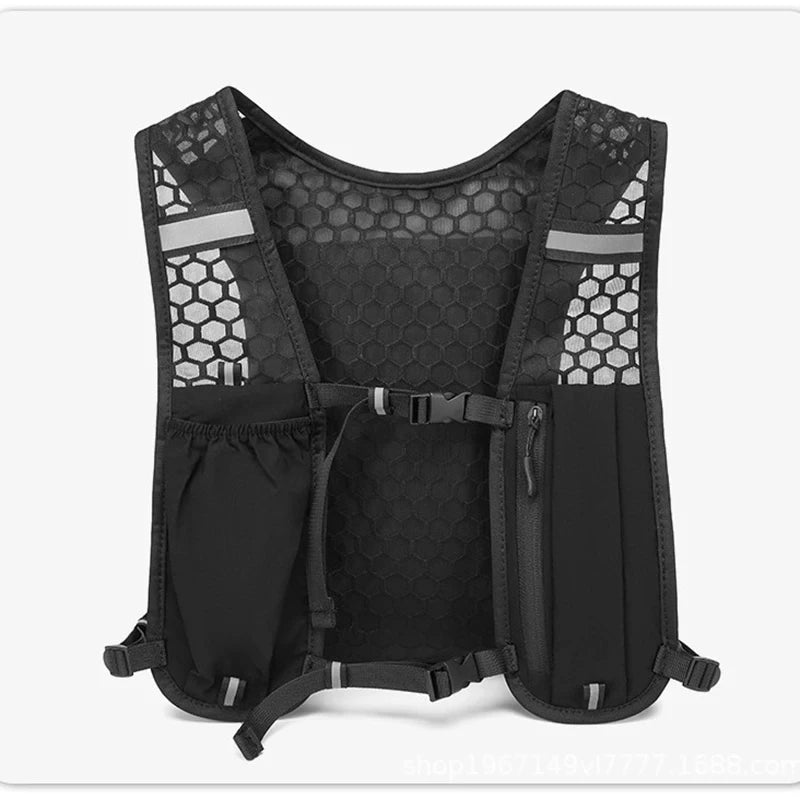 New Running Water Bottle Storage Vest Lightweight Running Vest Reflective Hydration Water Chest Pack with Phone Holder