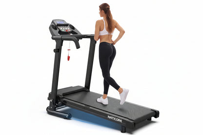 NATICORE Folding Treadmill for Home – 300LB Capacity, App Control, LED Display, Shock-Absorbing Walking Pad