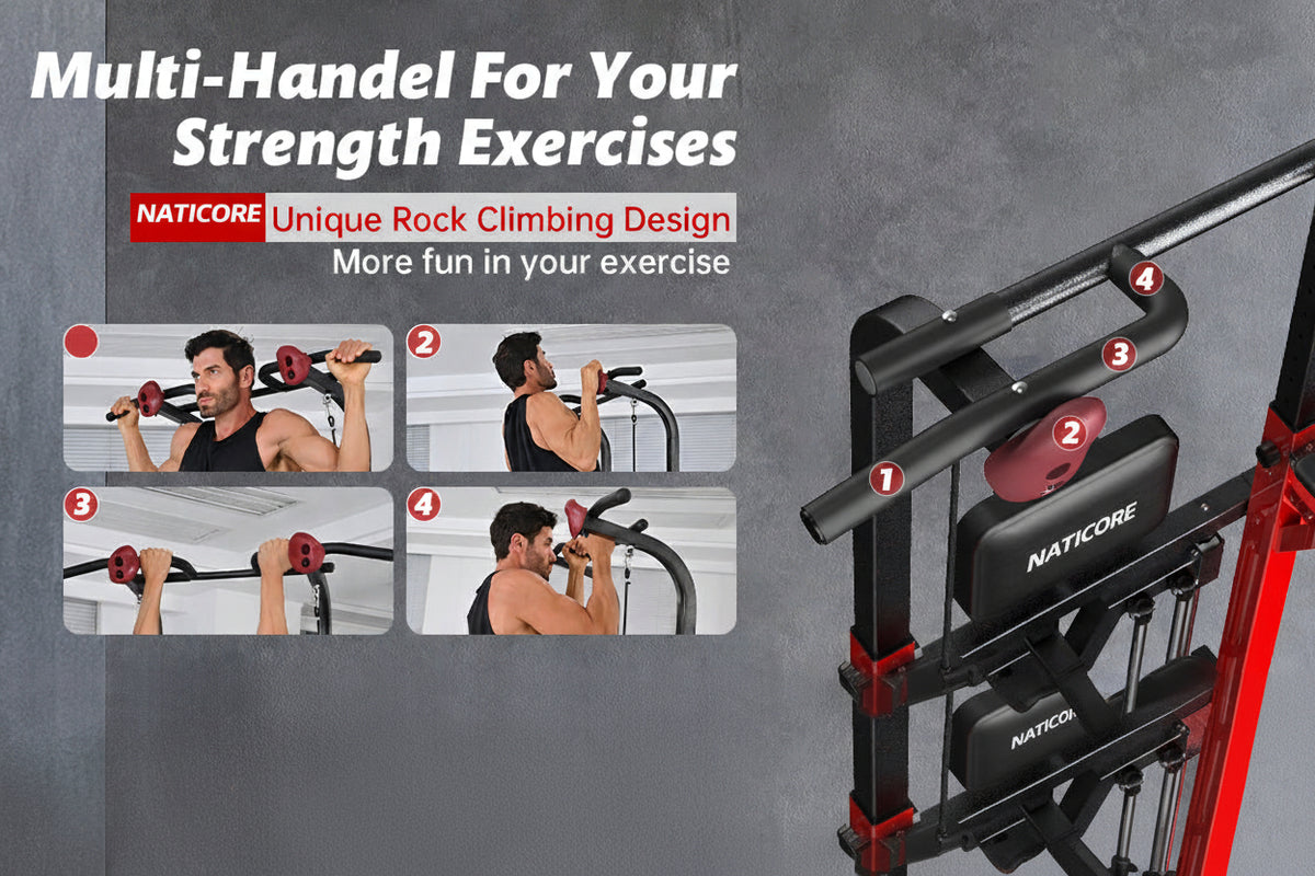 NATICORE Power Tower – Pull Up & Dip Station | 480LB | Home Gym