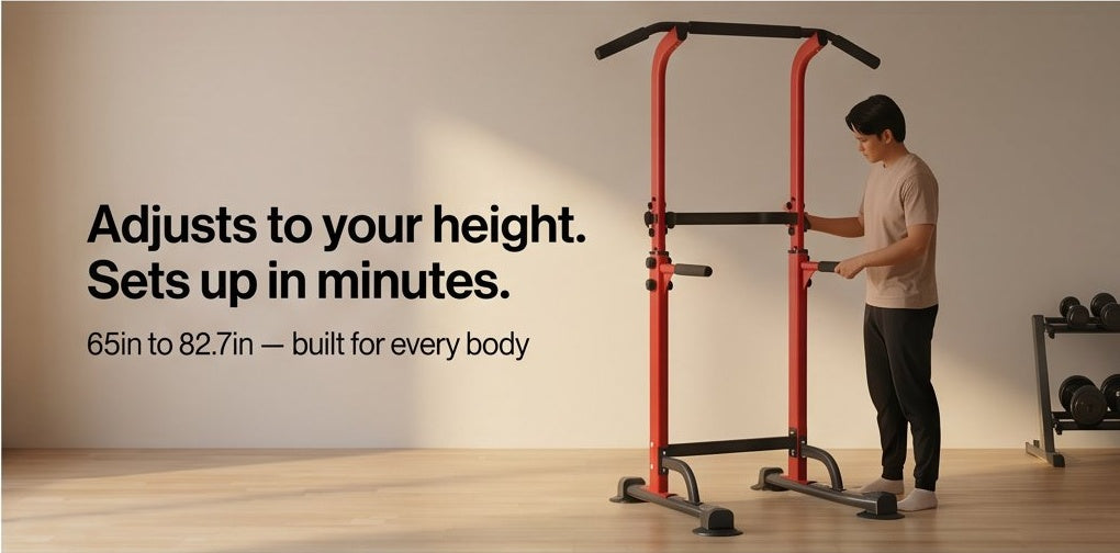 NATICORE Fitness Power Tower – Adjustable Pull-Up & Dip Bar