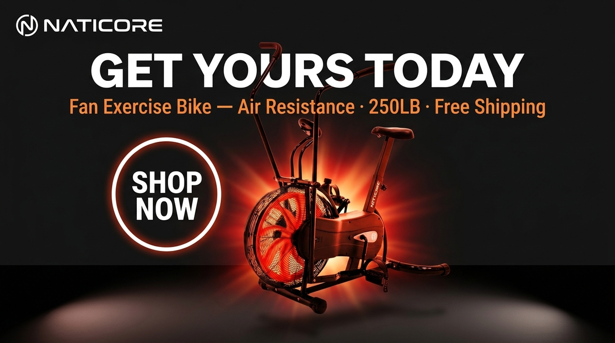 NATICORE Fan Exercise Bike – Air Resistance Full Body Cardio Trainer