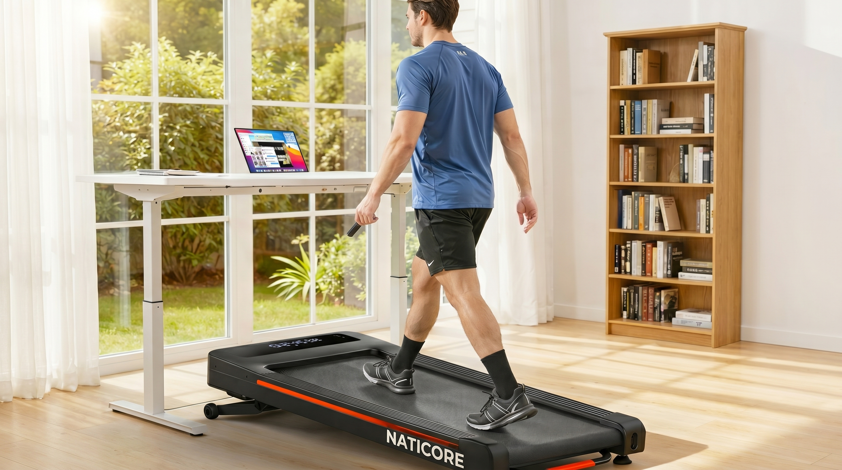 NATICORE Fitness compact walking pad treadmill - train at home without a gym