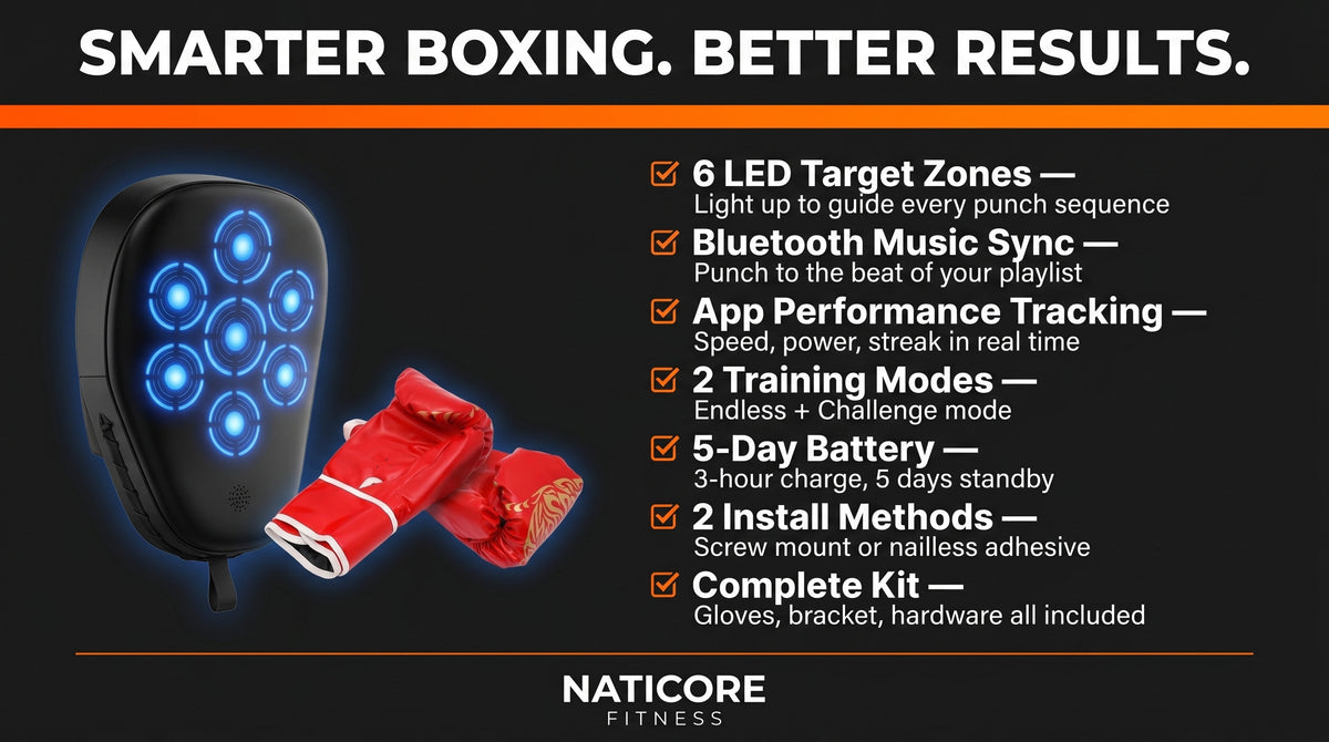 Smart Music Boxing Machine 160 LED Maitubox App | NATICORE