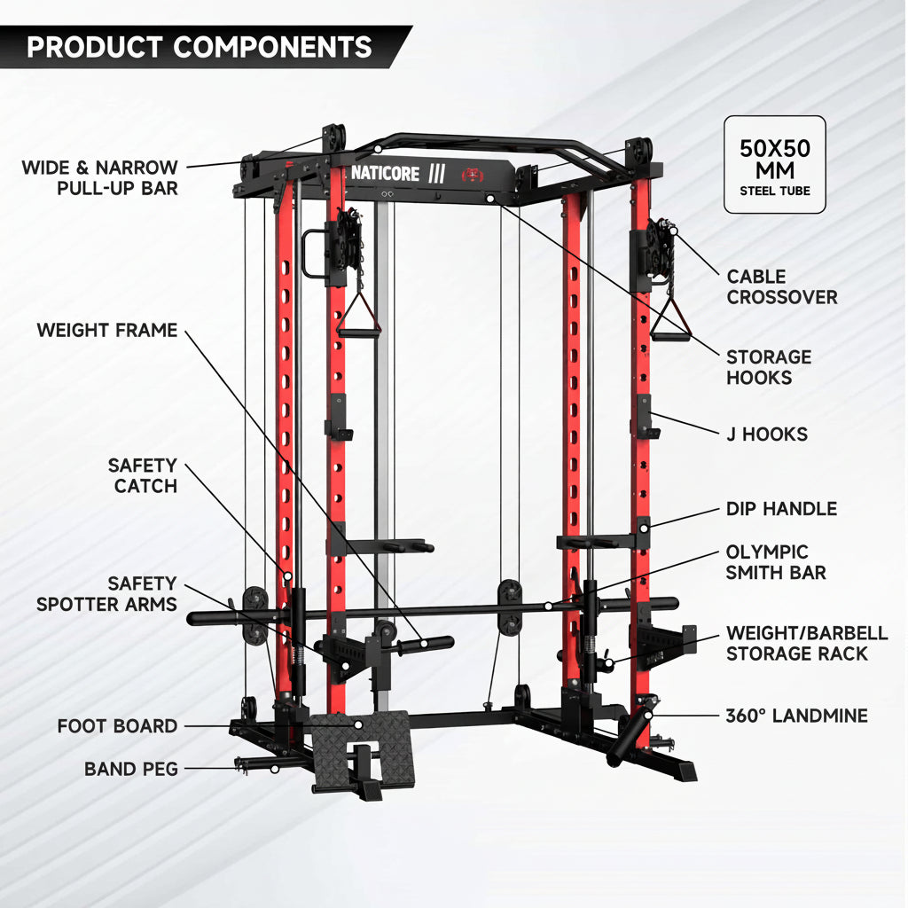 NATICORE  M2D Brute All-In-One Smith Machine Home Gym