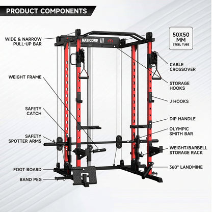 NATICORE  M2D Brute All-In-One Smith Machine Home Gym