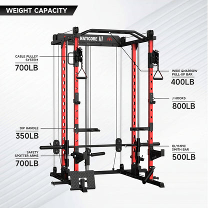 NATICORE  M2D Brute All-In-One Smith Machine Home Gym