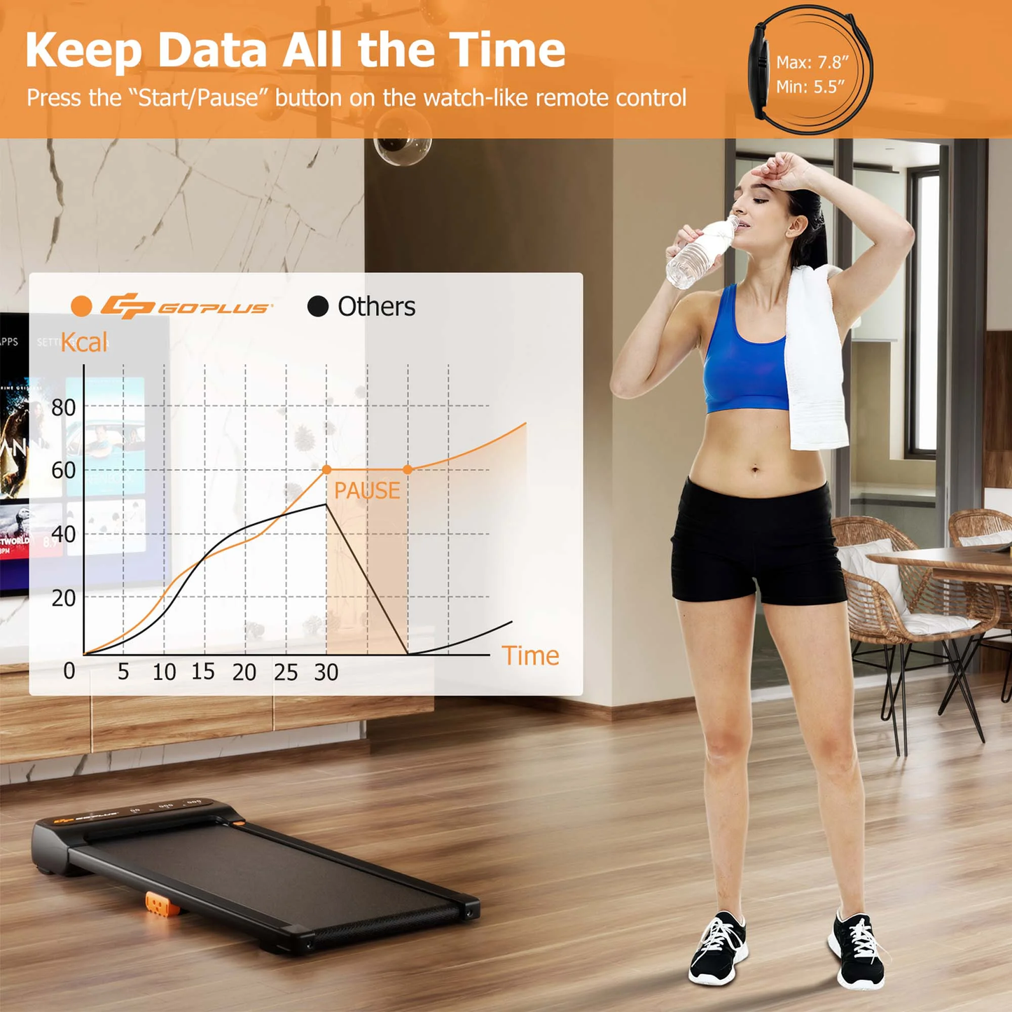 NATICORE Walking Pad Treadmill – Under Desk Smart Trainer