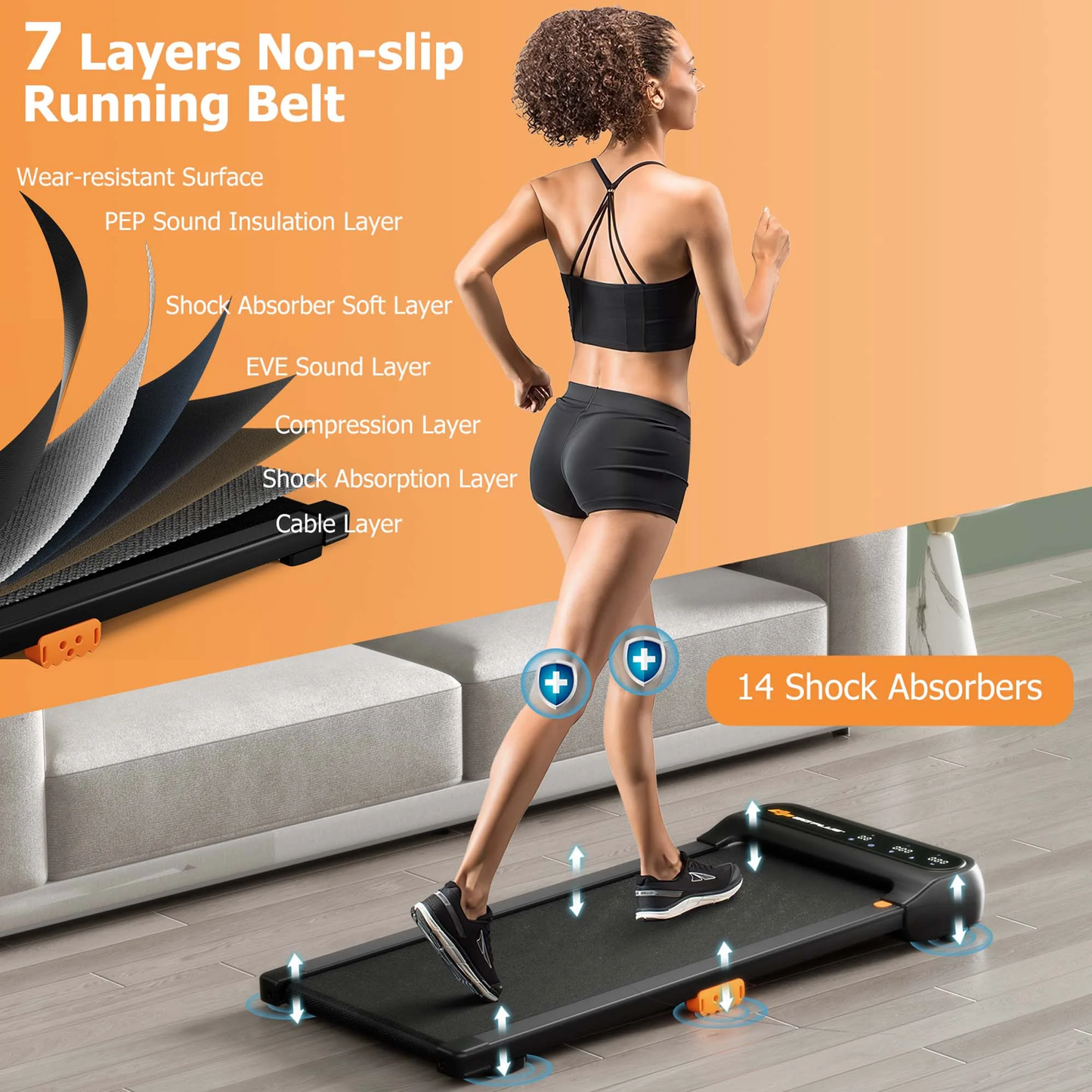 NATICORE Walking Pad Treadmill – Under Desk Smart Trainer