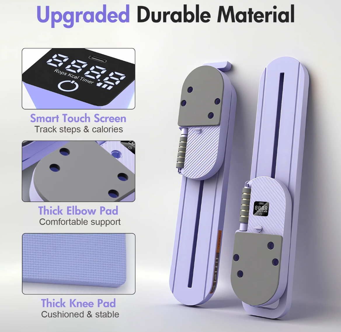 Fitness tracker with features highlighted on a white background